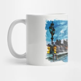 London, England Watercolor Travel Souvenir Fine Art Mug